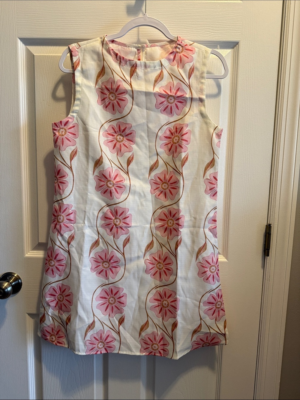 Commense White Mini Dress with Pink Floral Print